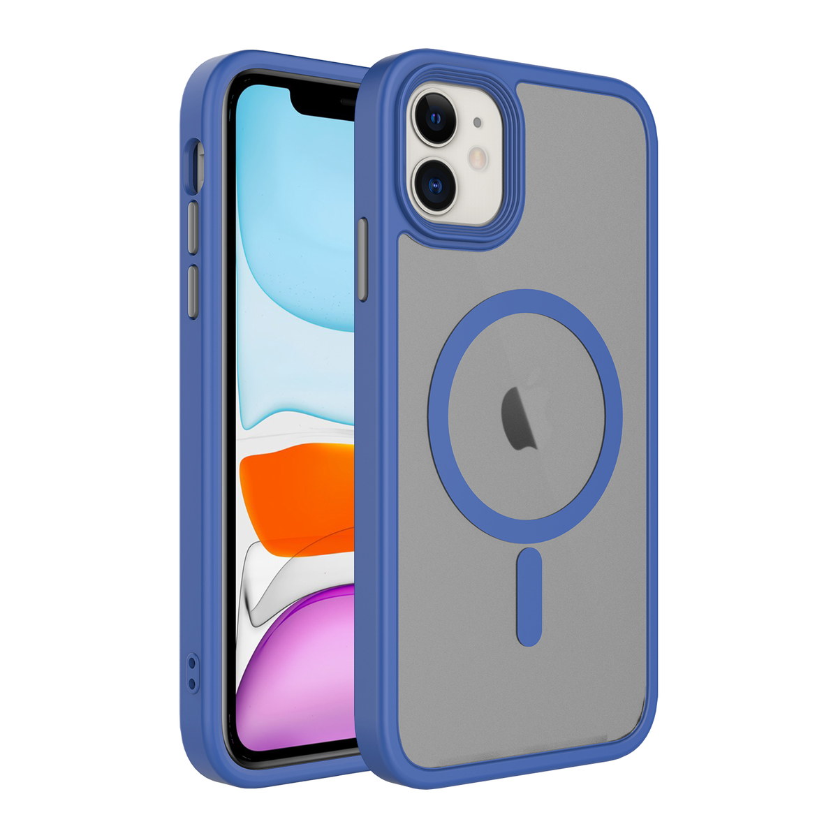 Apple iPhone 11 Kılıf Mat Arka Yüzey Wireless Şarj Özellikli Zore Flet M-safe Kapak