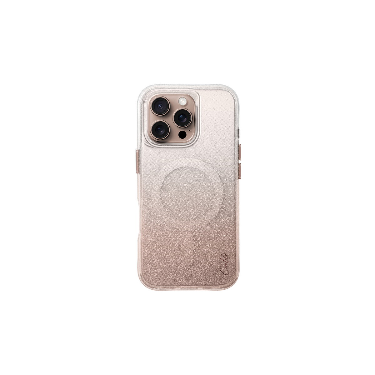 Apple iPhone 16 Pro Kılıf M-safe Şarj Özellikli Simli Arka Yüzey Askı Aparatlı Coehl Lumino Kapak
