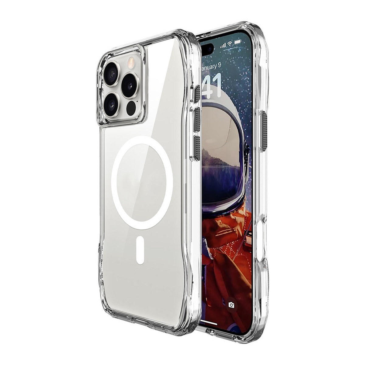 Apple iPhone 16 Pro Max Kılıf M-safe Şarj Özellikli Airbagli Şeffaf SkinArma Saido Prime Kapak