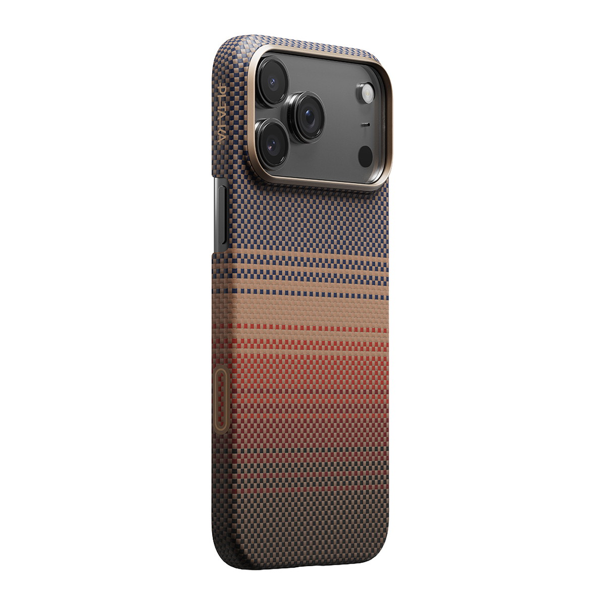 Apple iPhone 17 Pro Kılıf M-safe Şarj Özellikli Aramid Fiber Pitaka Tactile Woven Sunset-Moonrise Serisi Kapak