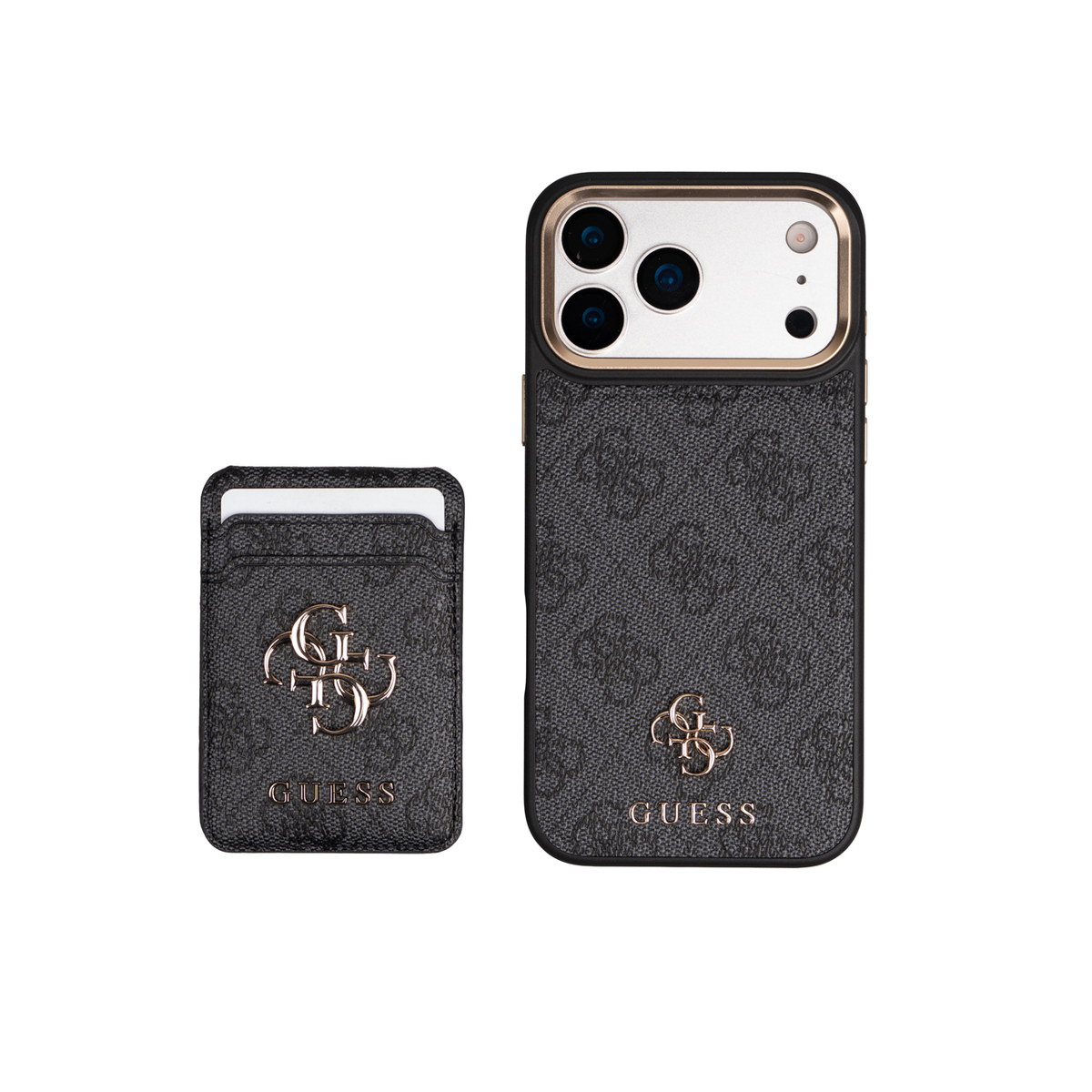 Apple iPhone 17 Pro Max Guess Orjinal Lisanslı 4G ve Yazı Logolu Kartlıklı Kapak