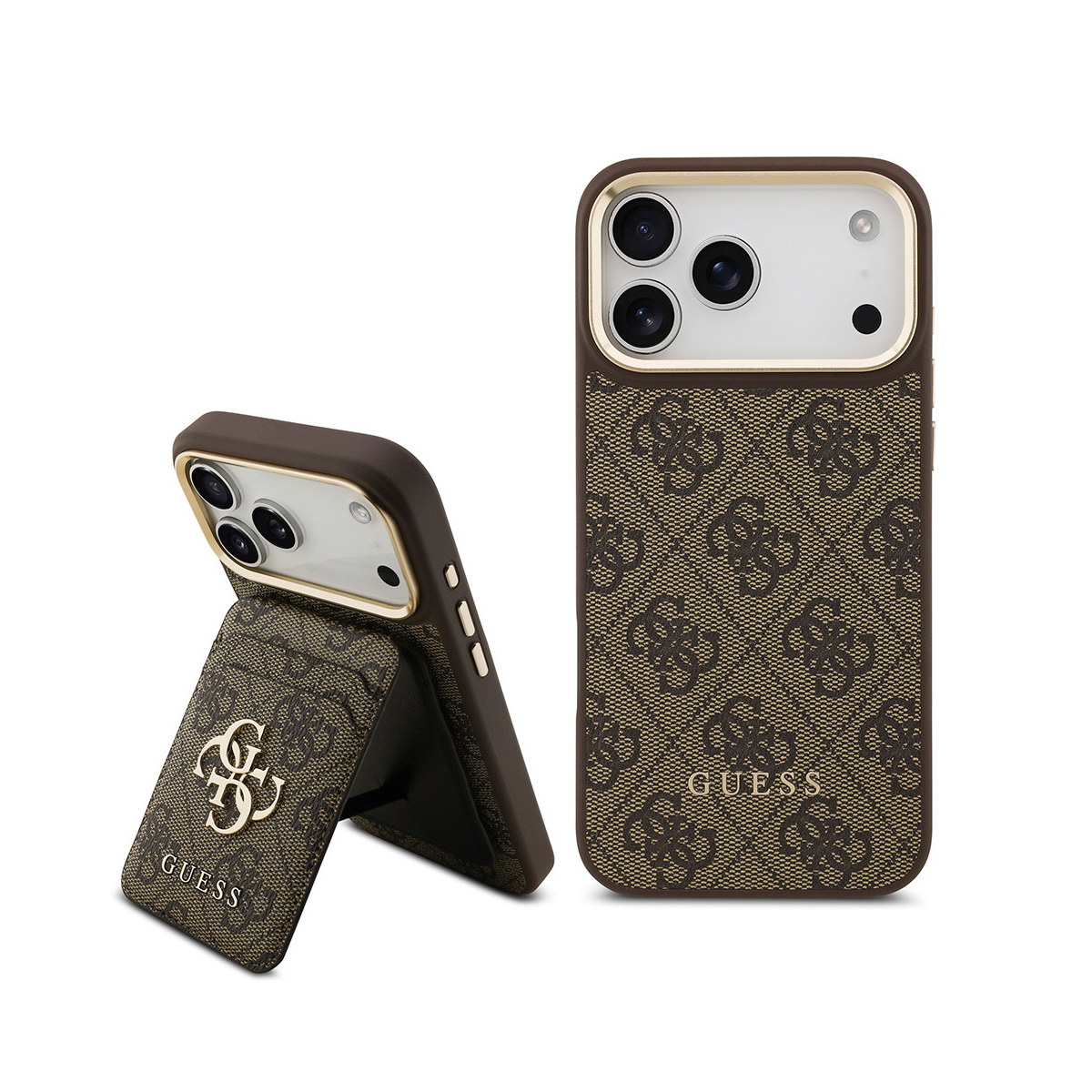 Apple iPhone 17 Pro Max Kılıf Guess Orjinal Lisanslı M-safe Şarj Özellikli 4G Metal Büyük Logolu Kartlıklı Kapak