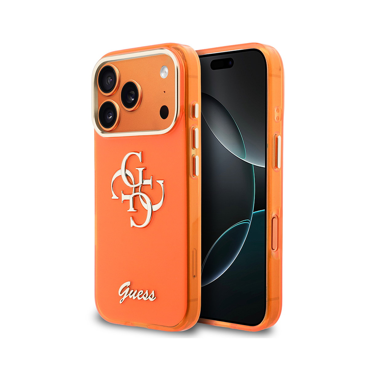 Apple iPhone 17 Pro Max Kılıf Guess Orjinal Lisanslı Yazı ve 4G Büyük Metal Logolu Silikon Kapak