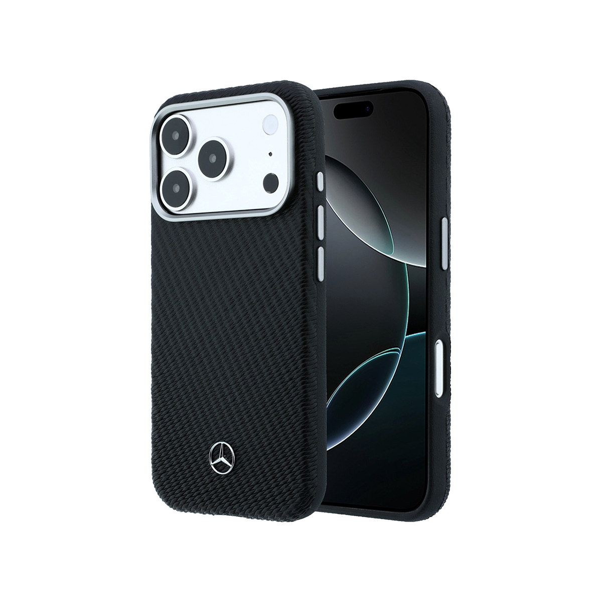 Apple iPhone 17 Pro Max Kılıf Mercedes Benz Orjinal Lisanslı M-safe Şarj Özellikli 3D Metal Logolu Wrap Wood Deri Kapak