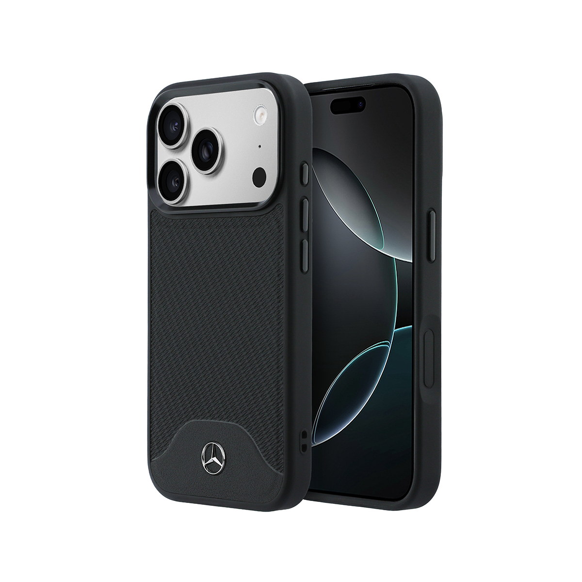 Apple iPhone 17 Pro Max Kılıf Mercedes Benz Orjinal Lisanslı M-safe Şarj Özellikli 3D Metal Logolu Wood Deri Dokumalı Kapak