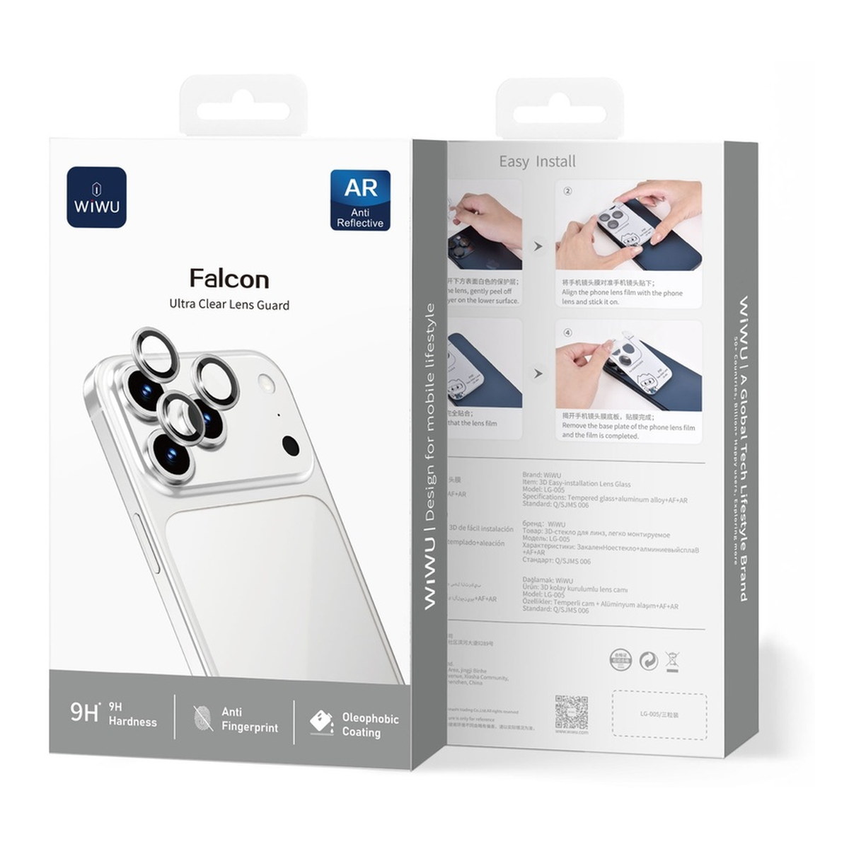 Apple iPhone 17 Pro Max Wiwu LG-005 Falcon Anti Reflective Çizilmeye Karşı Dayanıklı Kamera Lens Koruyucu