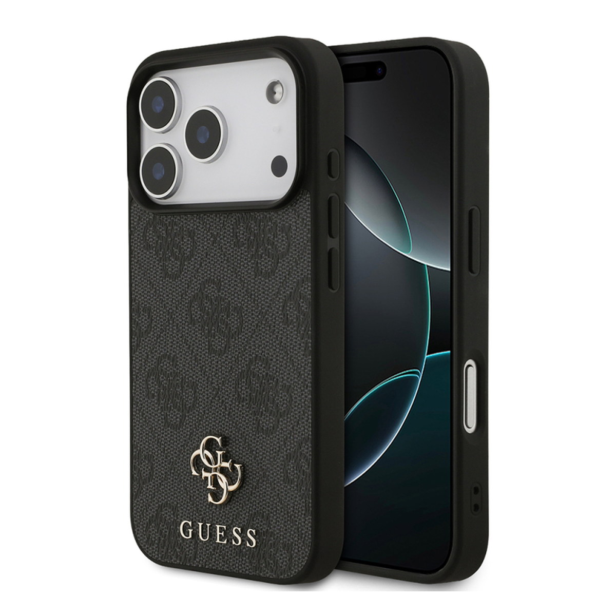 Apple iPhone 18 Pro Kılıf Guess Orjinal Lisanslı M-safe Şarj Özellikli Şeritli Peony 4G ve Yazı Logolu Kapak