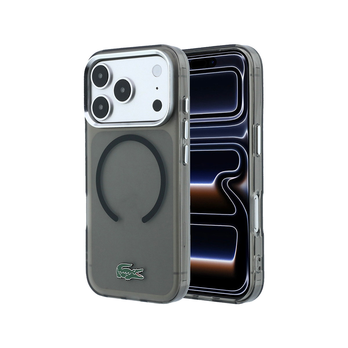 Apple iPhone 18 Pro Kılıf Lacoste Orjinal Lisanslı M-safe Şarj Özellikli Lake Timsah Logolu IML Frosted Kapak
