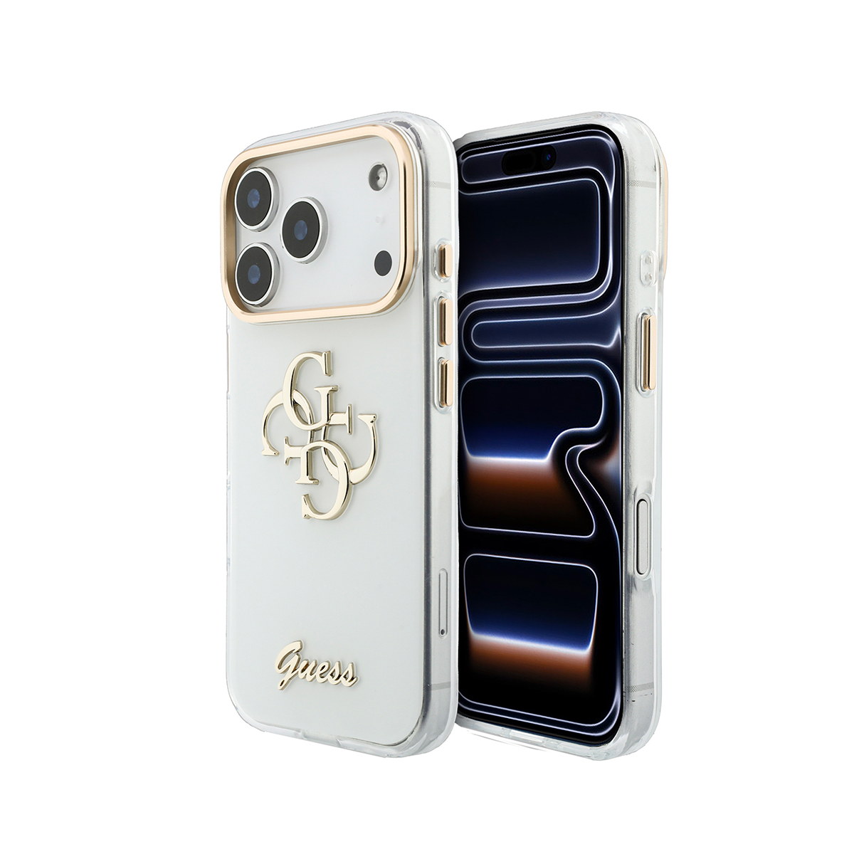 Apple iPhone 18 Pro Max Kılıf Guess Orjinal Lisanslı Yazı ve 4G Büyük Metal Logolu Silikon Kapak