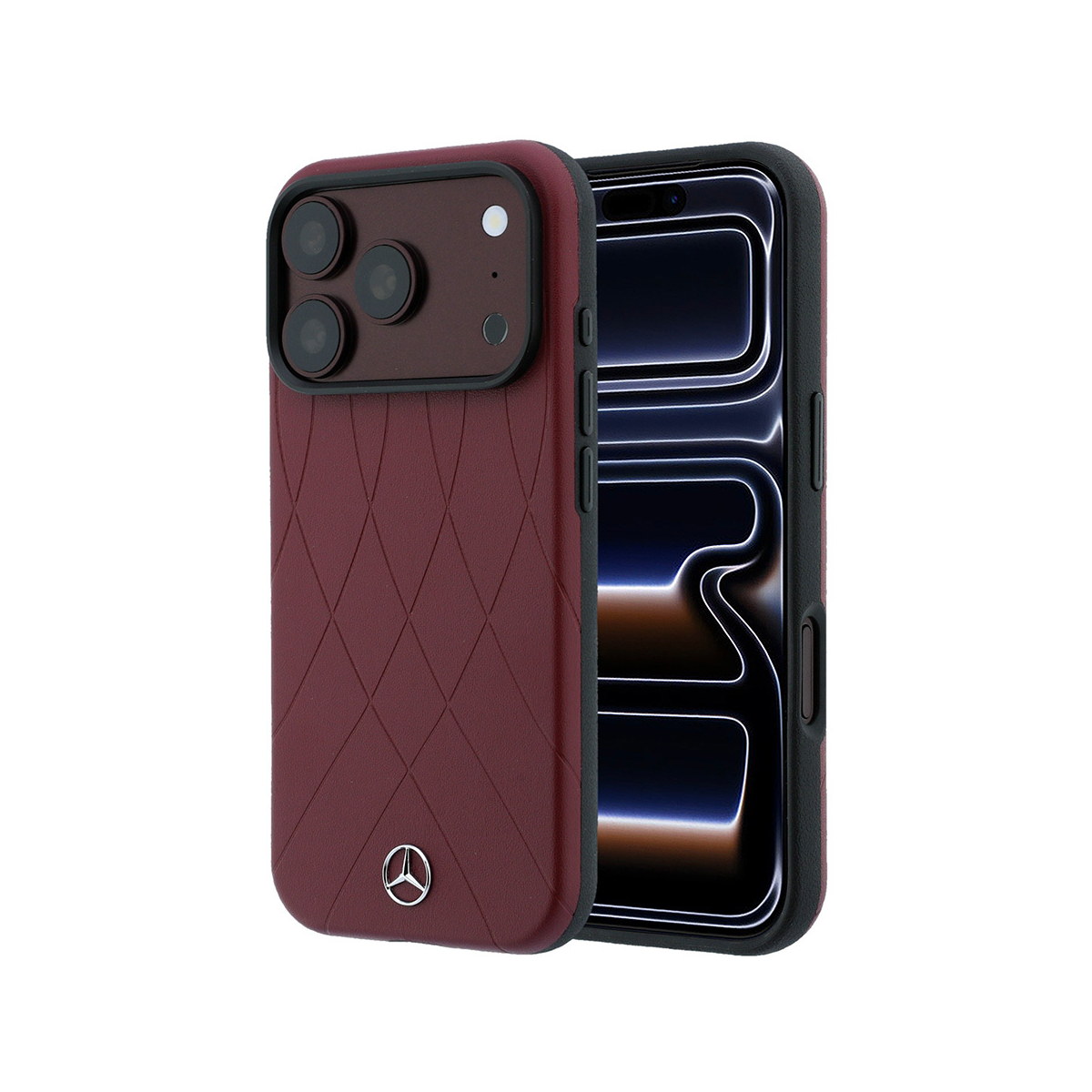 Apple iPhone 18 Pro Max Kılıf Mercedes Benz Orjinal Lisanslı M-safe Şarj Özellikli 3D Metal Logolu Crossed Lines Kapak