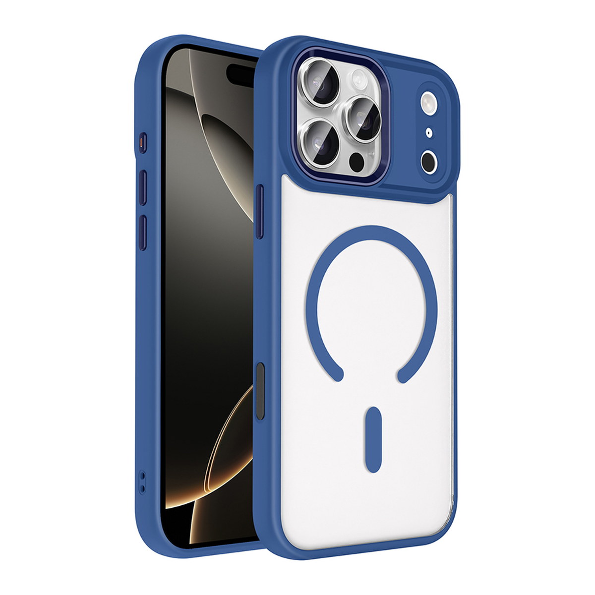 Apple iPhone 18 Pro Max Kılıf Wireless Şarj Özellikli Zore Krom M-safe Silikon Kapak