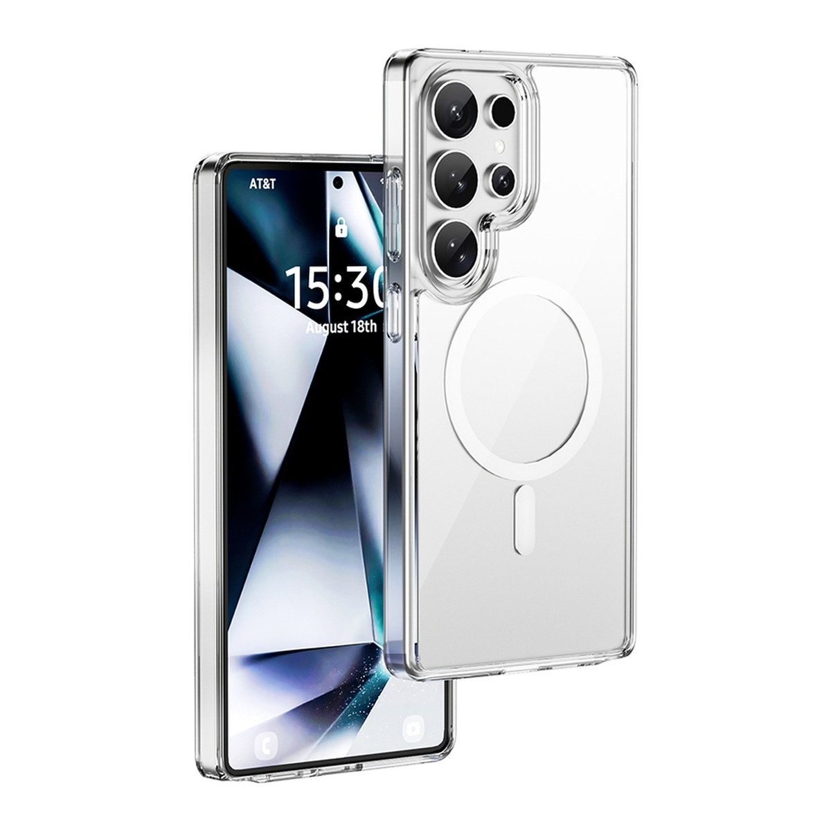 Galaxy S26 Ultra Kılıf Wiwu MCC-101 iShield Pro Serisi M-safe Şarj Özellikli Crystal Sert PC Kapak