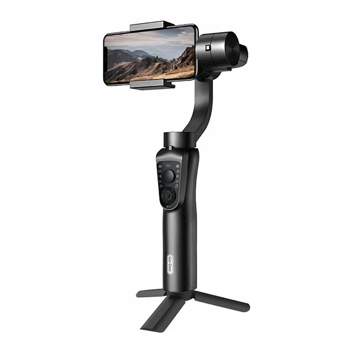 Go Des GD-S5 3 Eksenli El Tipi Yüz Tanıma Takip Özellikli Led Işıklandırma Aparatlı Gimbal Stabilizatör