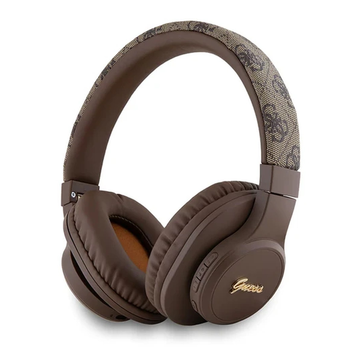 Guess Orjinal Lisanslı PU 4G Desenli Metal Yazı Logolu Tone On Tone Kulak Üstü Bluetooth Kulaklık