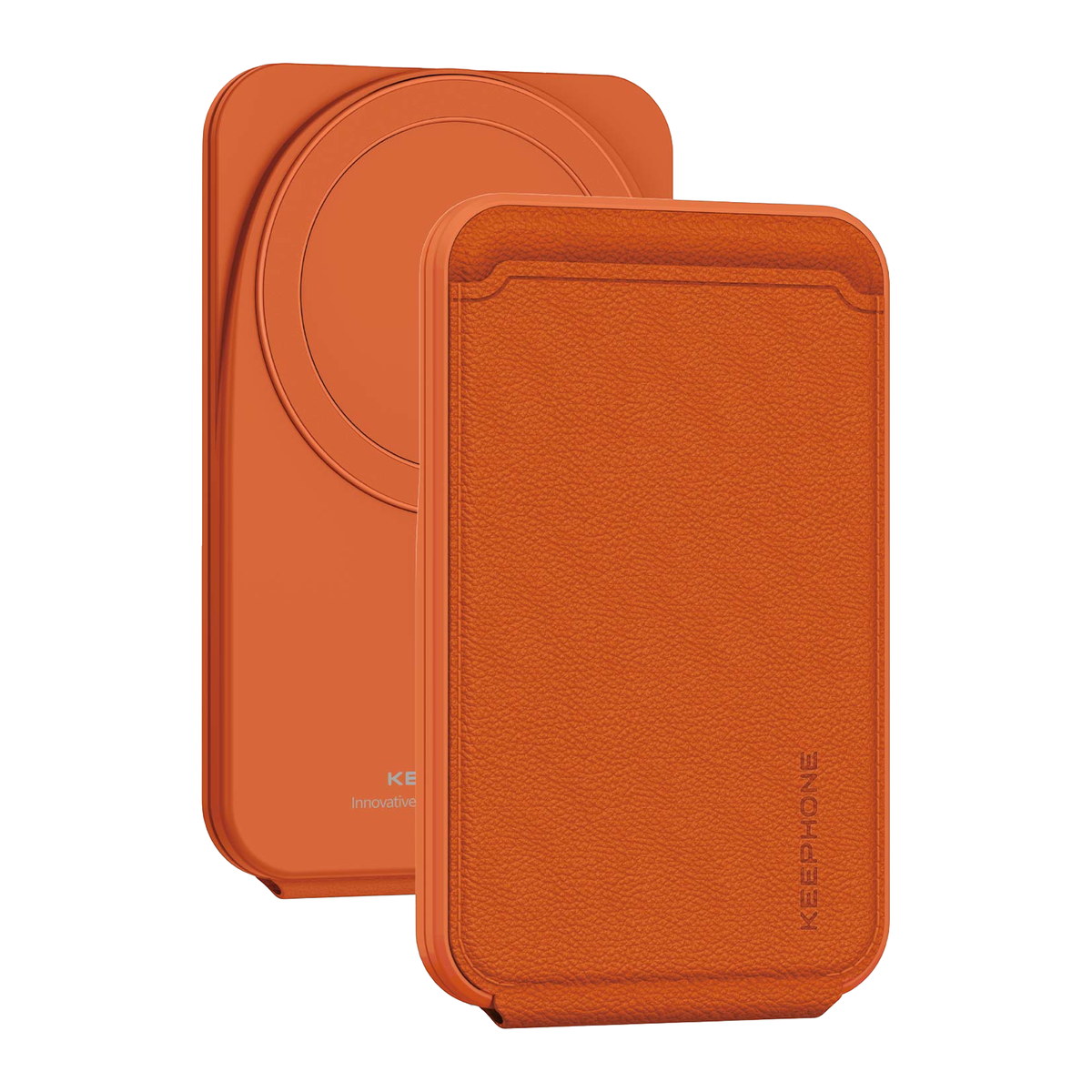 Keephone MagFold Deri Manyetik Cüzdan - Turuncu / Mavi