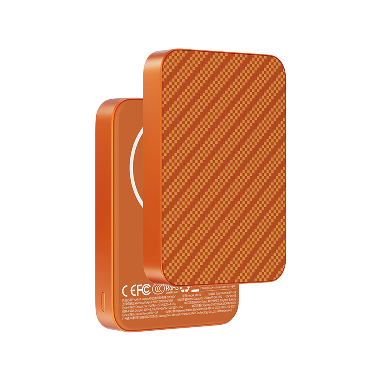 Keephone PB51 Brendy Kevlar 10.000 mAh 22.5W USB 20W Type-C ve 15W Kablosuz Şarj Destekli Magsafe Powerbank