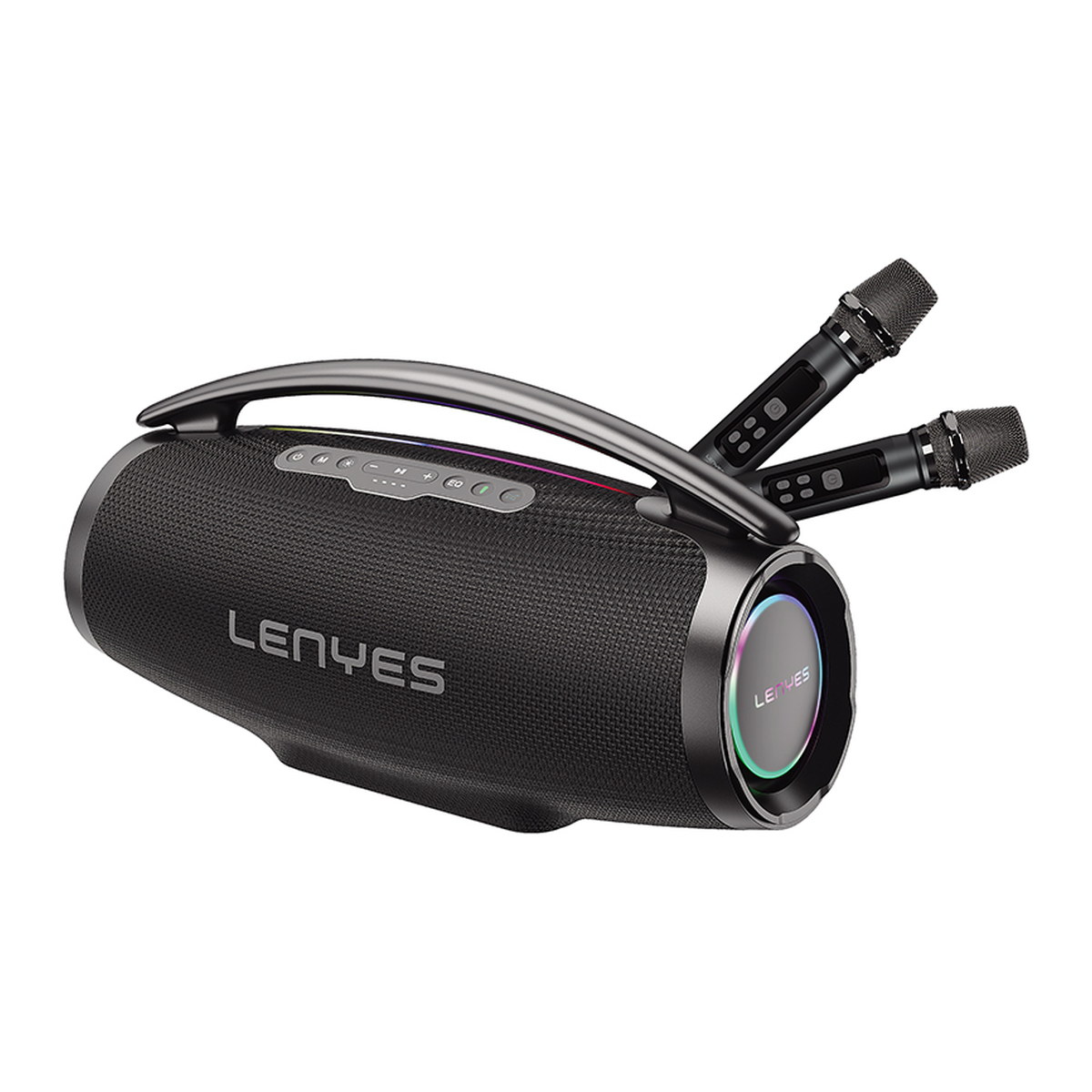 Lenyes Boost X Serisi RGB Işıklı Çift Mikrofonlu Taşınabilir Bluetooth Hoparlör v5.3 600W