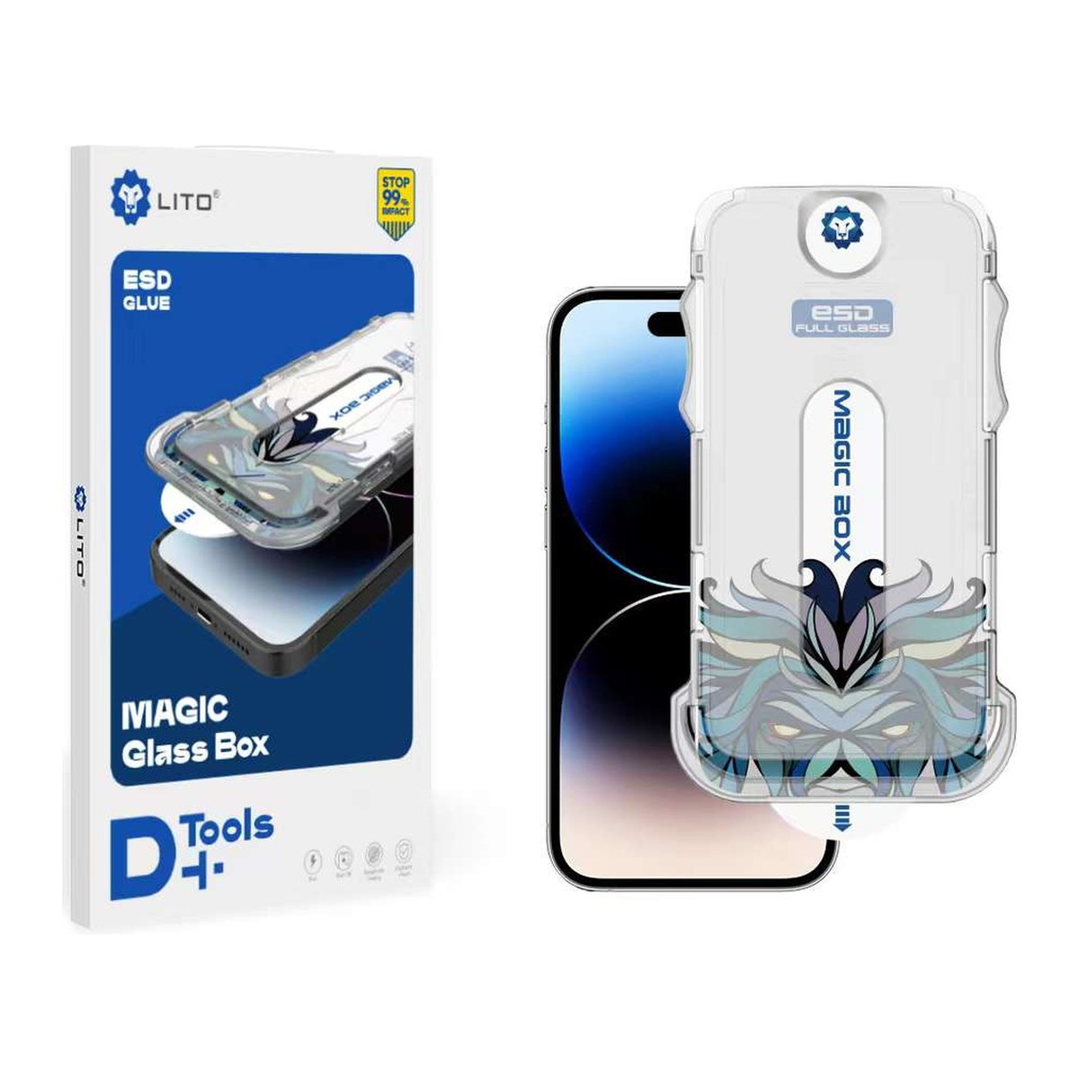 LİTO D+ iPhone 13 Pro Max/14 Plus Uygulama Aparatlı Ekran Koruyucu