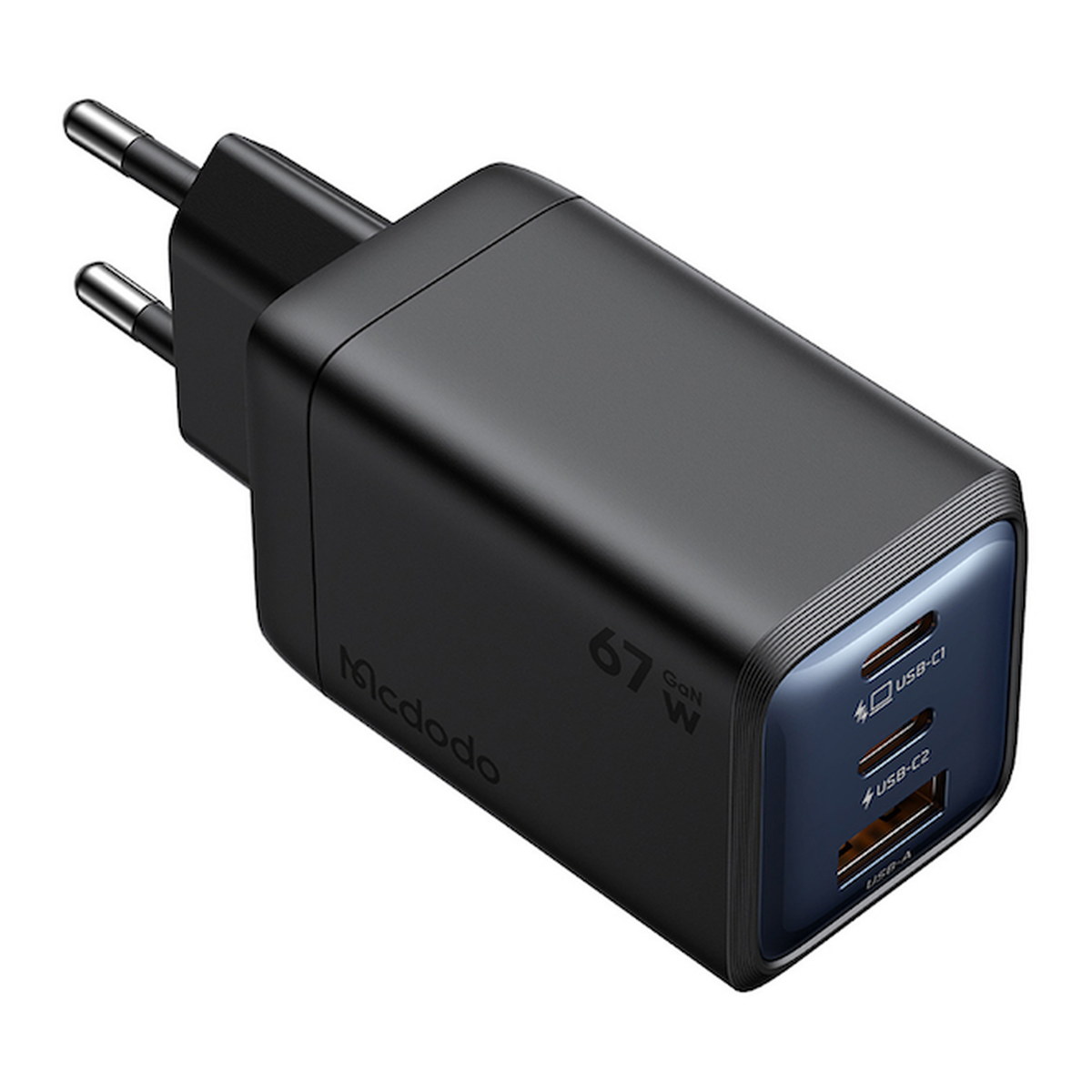 Mcdodo CH-0970 GaN Series 67W 2C1A Mini GaN Şarj Cihazı EU Plug Siyah