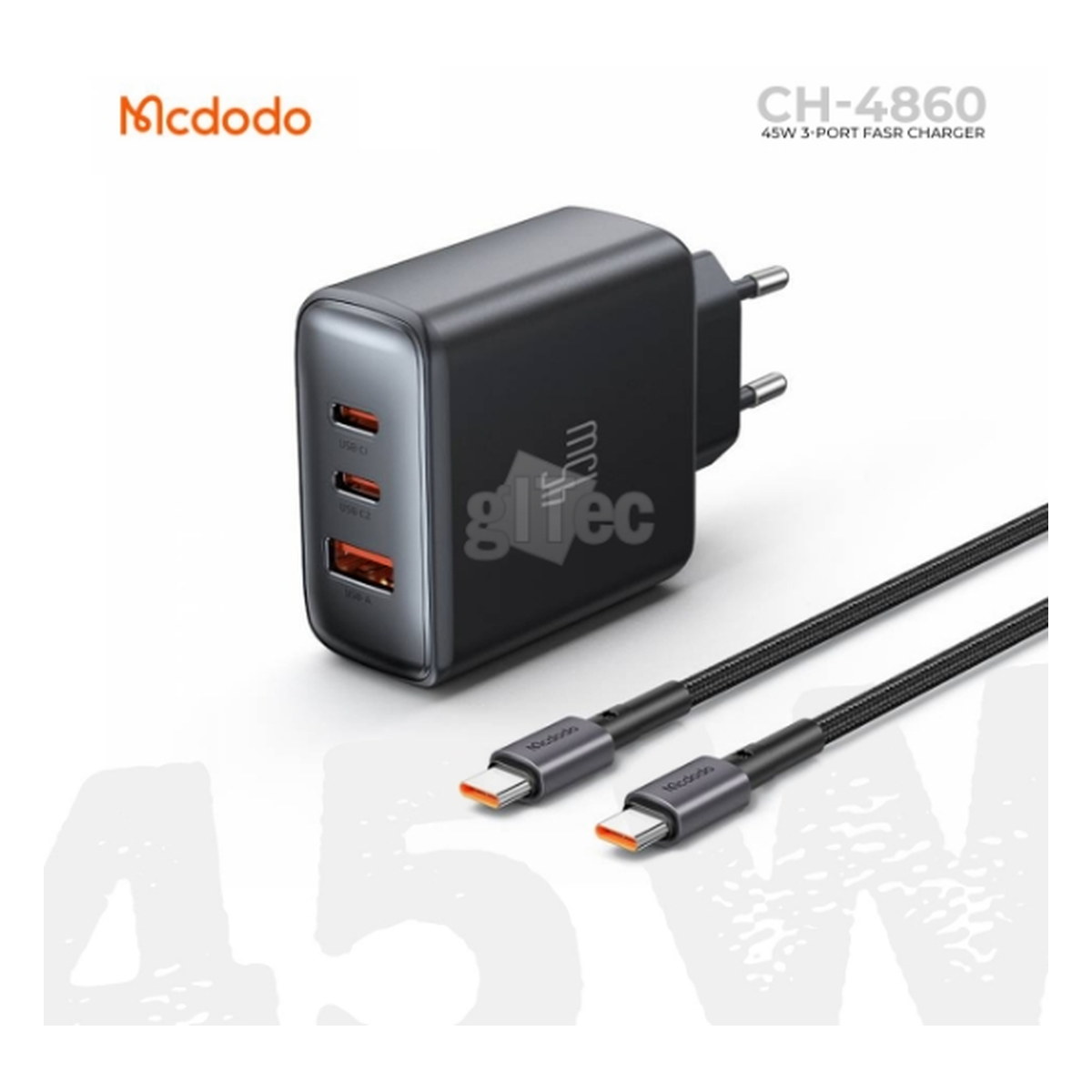 Mcdodo CH -4861 3-Port 45W Typce Hızlı Şarj Seti