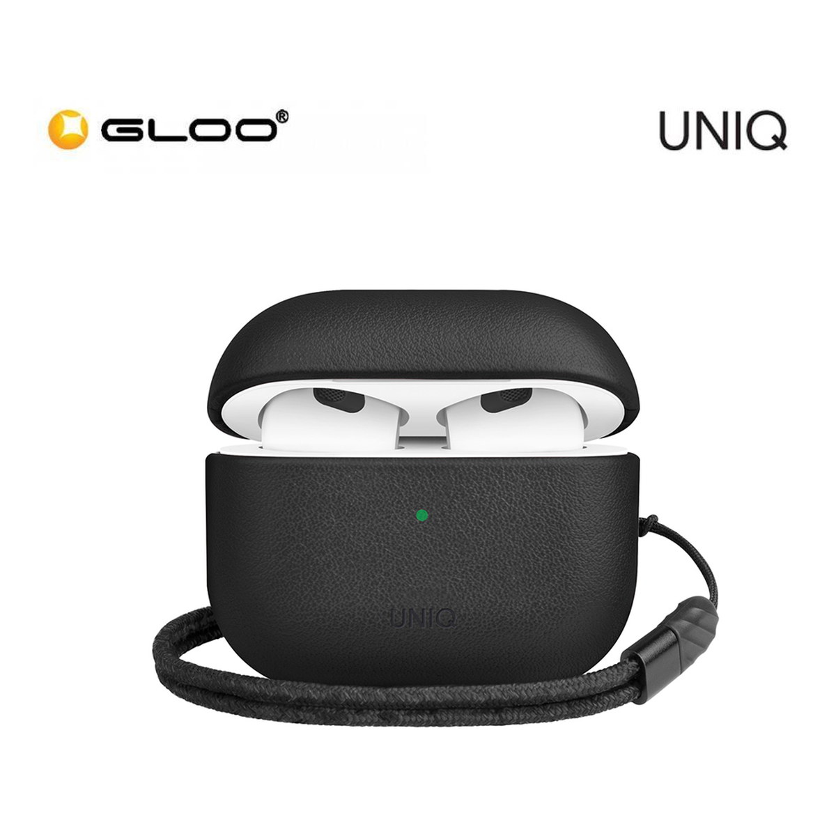 Uniq Airpods 3 (3.nesil) Terra Genuine Deri Kılıf - Siyah-Kahve
