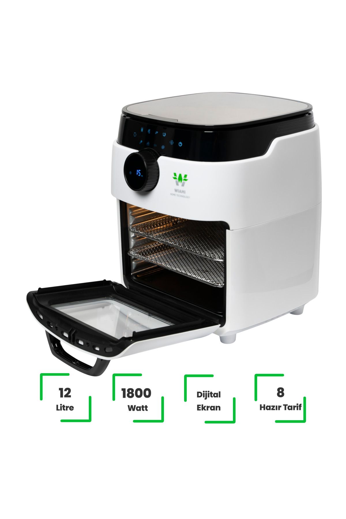Wiami 12L Air Fritöz - BEYAZ görsel 5