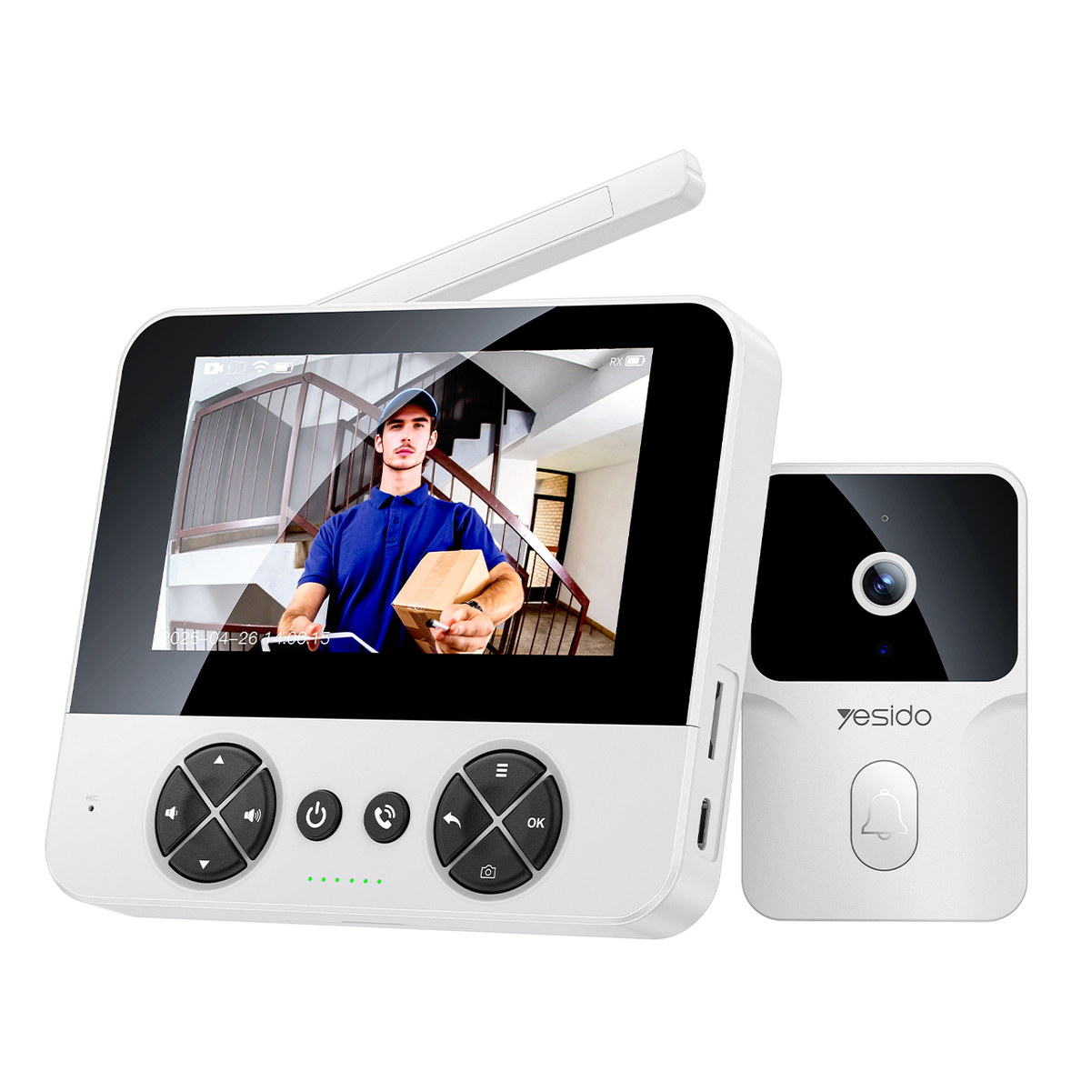 Yesido KM27 Gece Görüş Özellikli Akıllı Görüntülü Wireless Diyafon - Beyaz
