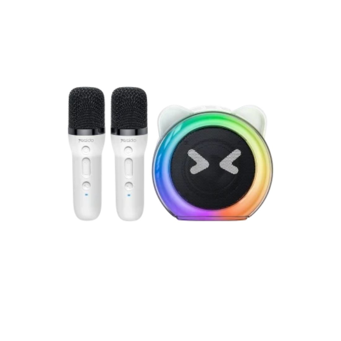 Yesido YSW36 2 Adet Karaoke Mikrofonlu BT 5.3 RGB Kablosuz Hoparlör - Beyaz