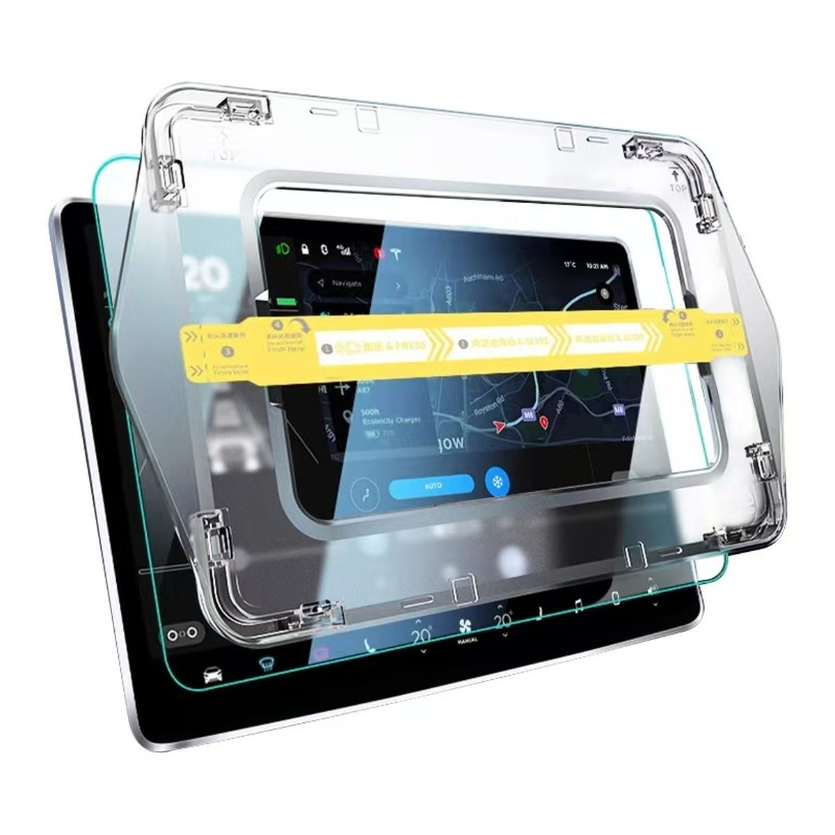 ZORE UYGULAMA APARATLI ARAÇ TABLET CAM BYD UNIVERSAL 15.6inc ŞEFFAF TEMPERLİ CAM